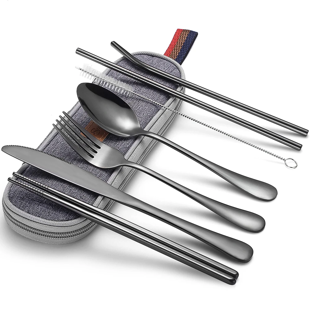 Столовая и набор кухонной посуды походные многоразовые металлические ложки из