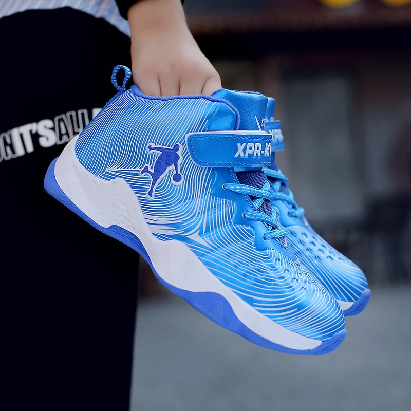 Баскетбольная обувь для мальчиков спортивные кроссовки из ПУ кожи улицы