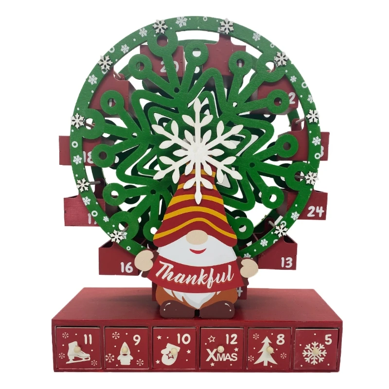 

Ferris Wheels Christmas Ornaments Countdown Calendar Wooden Blocks Tabletop Desk Calendar Holiday Gifts for Children