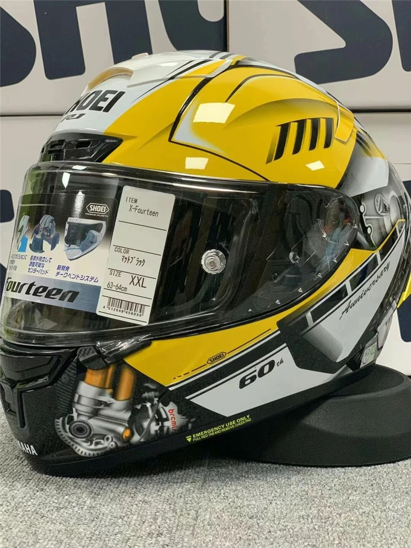 Шлем SHOEI X14 X 14 R1 60 летие желтый полнолицевой гоночный мотоциклетный шлем|Шлемы| |