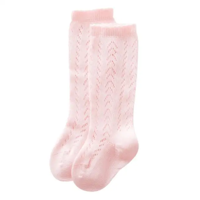 Calcetines hasta la rodilla ahuecados para ni&ntilde;os y ni&ntilde;as, medias c&oacute;modas de Color s&oacute;lido, a la moda-2