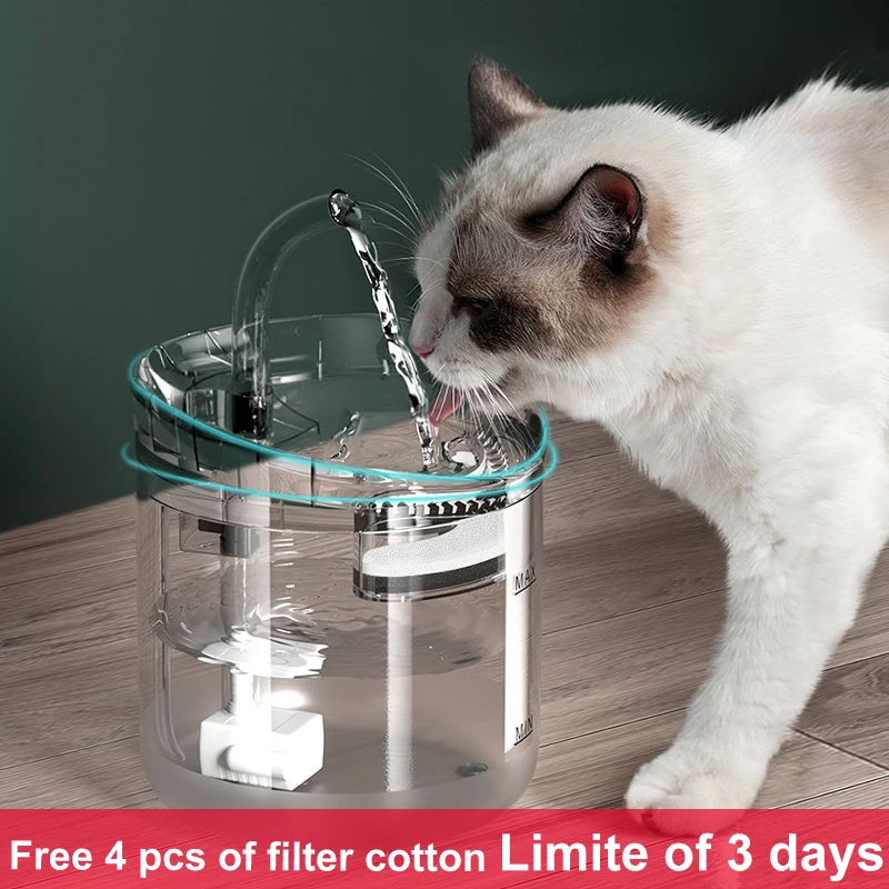 

New Pet Water Dispenser Automatic Circulating Filter Cat Water Dispenser Smart Pet Waterer Mobile Water Kitten Cat Fountain