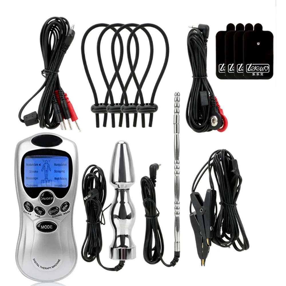 Электрошоковый стимулятор для пениса штекер Кольца массажная подушка