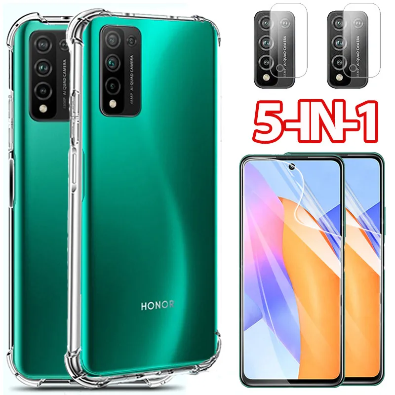 

protector, szklo, Film + case Huawei Honor 10x lite Shockproof Case for Honor 10xx lite Armor Bumper Phone Cover honra 10x lite