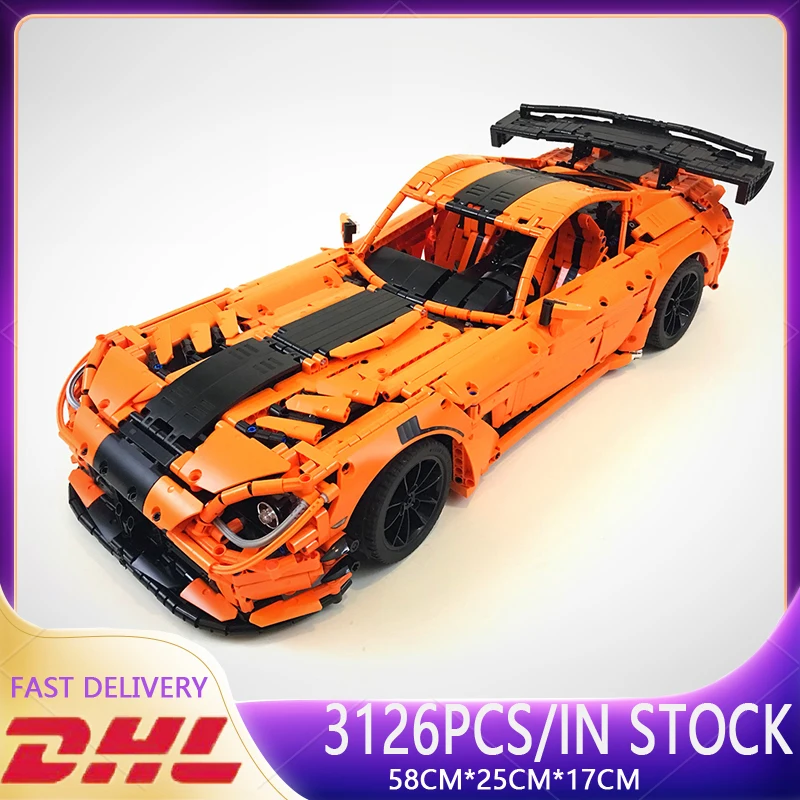 

Hot High-Tech Dodge Viper ACR MOC-13655 Drived by Double Electric RC Race Buggy Motors Sports Car Building Blocks Bricks Toys