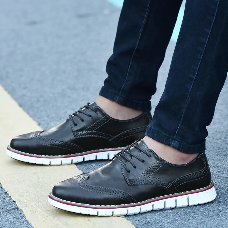 

New Brand Casual Shoes High Quality Split Leather Bullock Men's shoes Spring Breathable Flat shoes Fashion Men Loafers Size 48