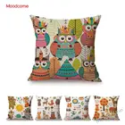 Симпатичный чехол для диванной подушки с изображением леса животного леса совы лисы енота оленя украшение для детской комнаты из хлопка и льна наволочка для подушки