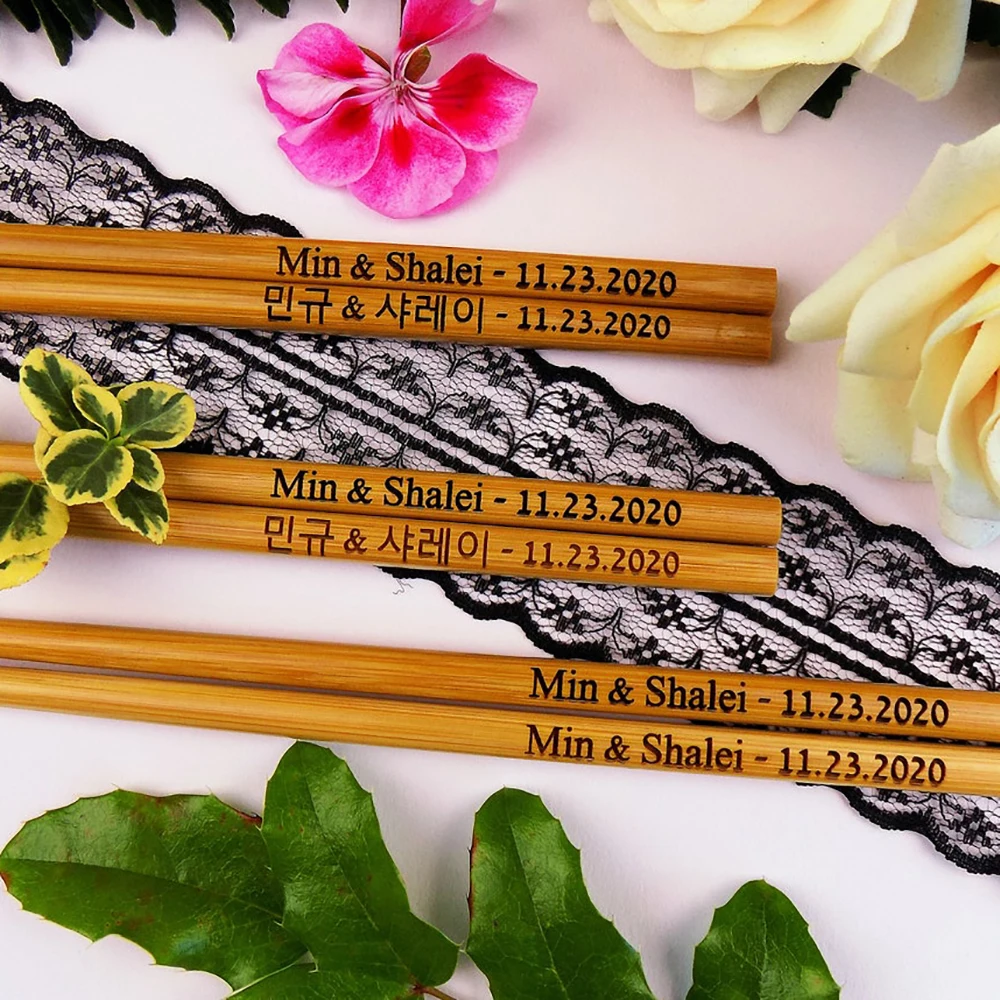 

New Personalized Chopsticks,Save the Date, Wedding Favor Chopstick, Engraved Bamboo Chopsticks, Wedding Gift, Wedding Favors