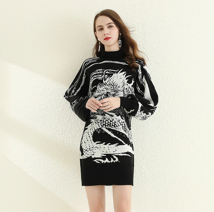 2022 Winter Fashion Ladies sweater Knee-Highs For Women Pullover Long Turtleneck Sweater Woman B141