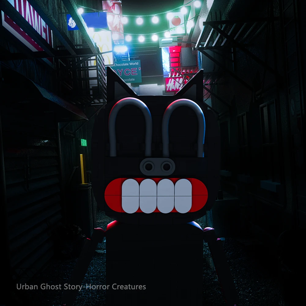 MOC ужасная игра монстр строительные блоки оружие набор блоков кирпичи черный