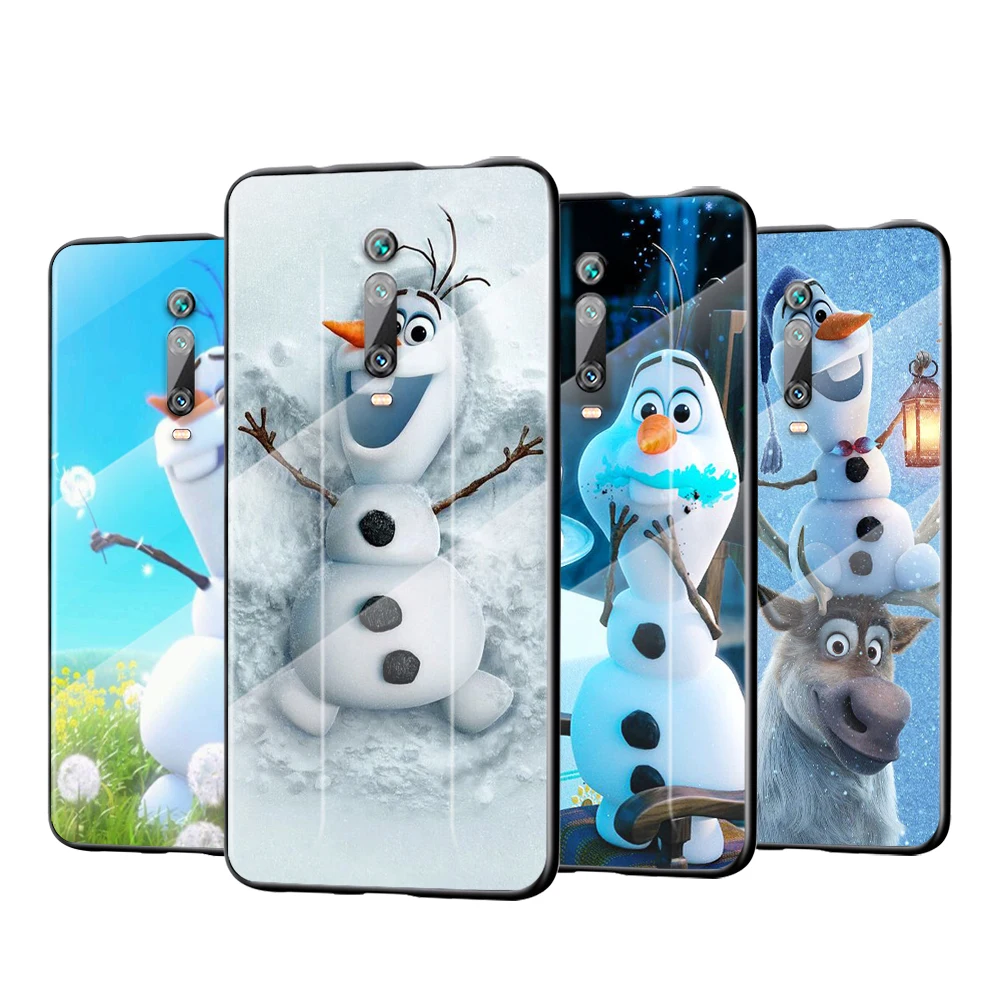 

Tempered Glass Cover Disney Frozen Olaf For Xiaomi Redmi K40 K30 K20 9T 9C 9A 9 8A 7 Pro Plus Shockproof Phone Case