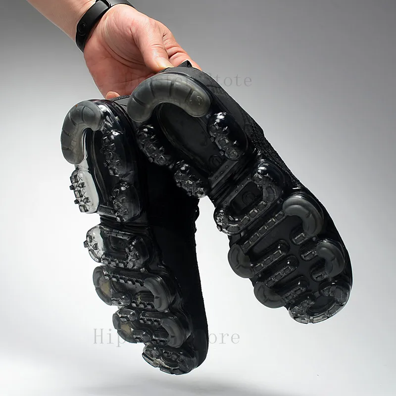 Мужские кроссовки; женская обувь для бега; Vapormax_ ; дышащая обувь с максимальной подушкой; Повседневная сетчатая обувь; увеличивающая рост; цвет белый, черный