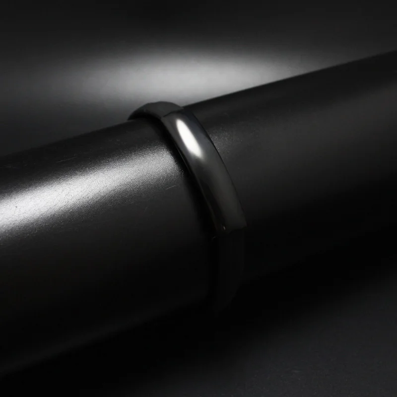 Женский гладкий браслет из нержавеющей стали Sangsy черный силиконовый с цепочкой