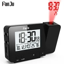 FanJu проекционный будильник Настольные Цифровые часы с функцией