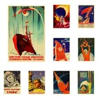 Модная популярная ретро крафт-бумага печать советский Коммунистическая партия космос ракеты постеры для дома Бар Настенные наклейки декор