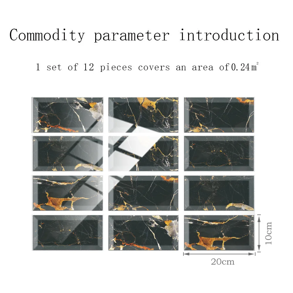 

Home Decor Kitchen Vinyl For Bathroom For Kitchen PVC Ceramic Wall Stickers Tile Sticker Panel Self-adhesive Self Adhesive