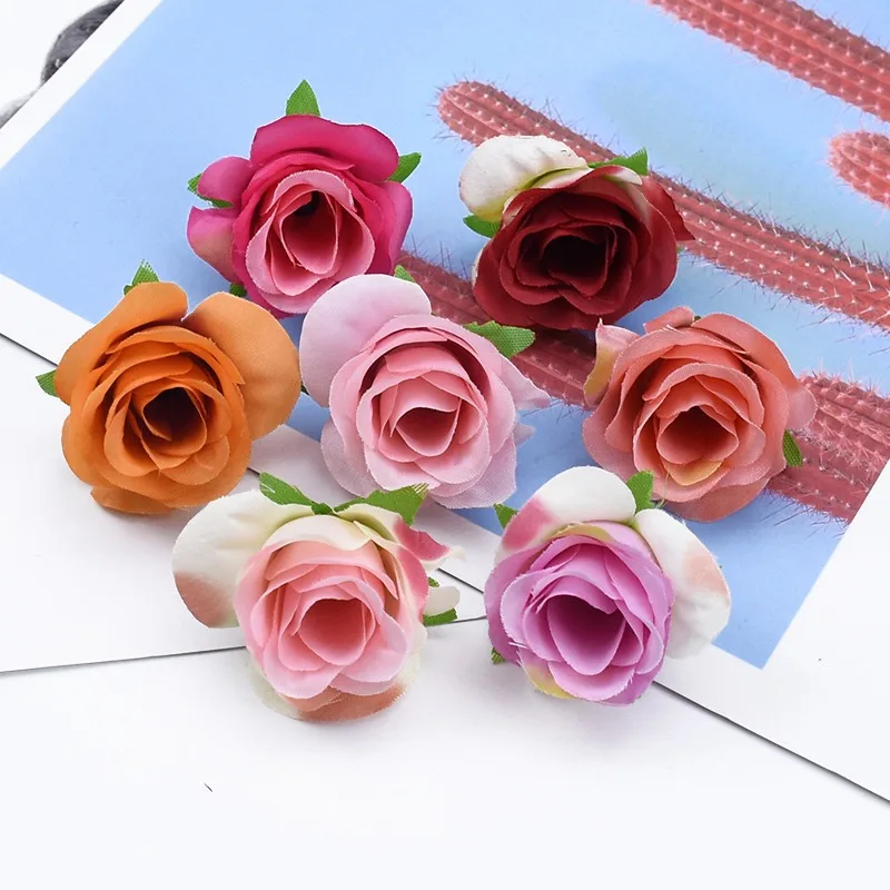 10 Pieces Fake Teddy Bear of Roses Wedding Decorative Flowers for Scrapbooking Christmas Decorations Home Artificial |