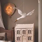 Хлопковая линия, настенная подвесная плюшевая кукла в виде лебедя, кулон для детской комнаты, украшение для дома, спальни, детской комнаты, подвесное украшение