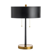 simple modern metal table lamp black vintage living room bedroom hotel indoor decorative nightstand lamps with pull switch