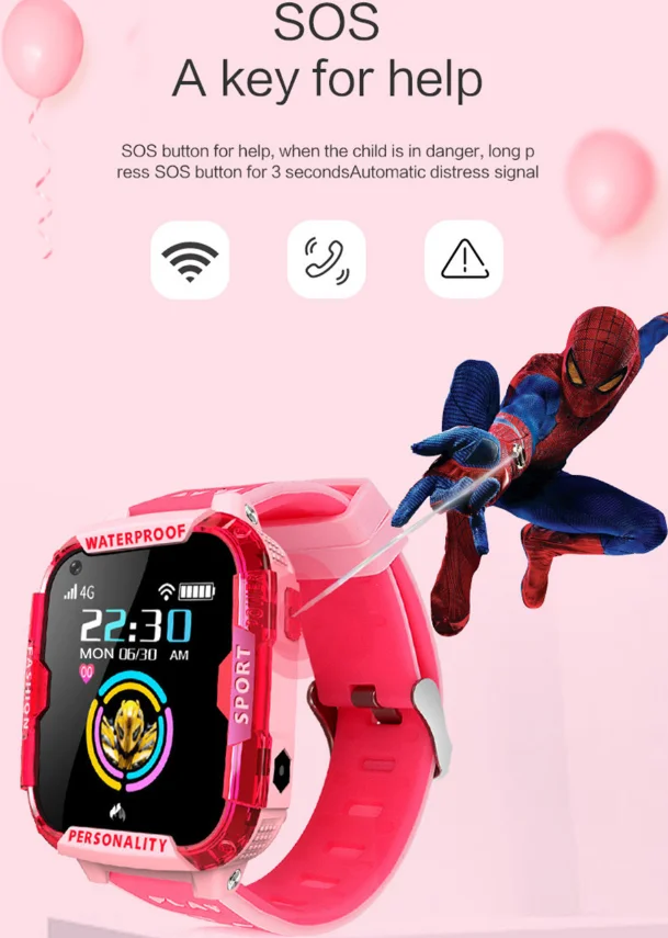 

4G Kids Smart Watch IP67 Waterproof GPS LBS WIFI Positioning Voice Video Call SOS Help Take Photo for Baby Child Students