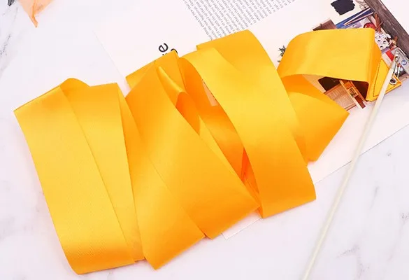 Yellow Танцевальная лента для спортзала художественная гимнастика художественный балетный стример крутящийся стержень уличные спортивные игры для детей и взрослых красочная спортивная игрушка - Цвет: Yellow
