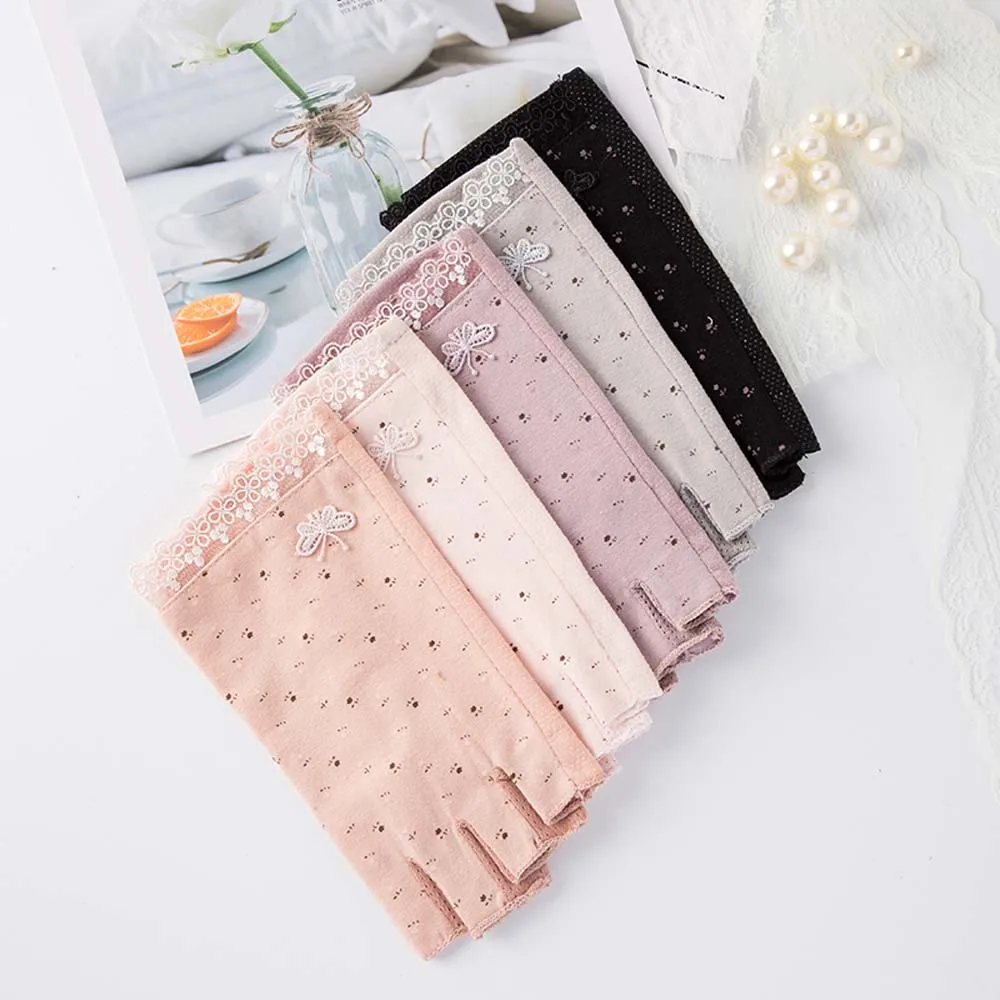 

Summer Sunscreen Thin Half-finger Gloves Women Sun Protection Gloves Mittens Non-slip Outdoor Sports Riding Gloves