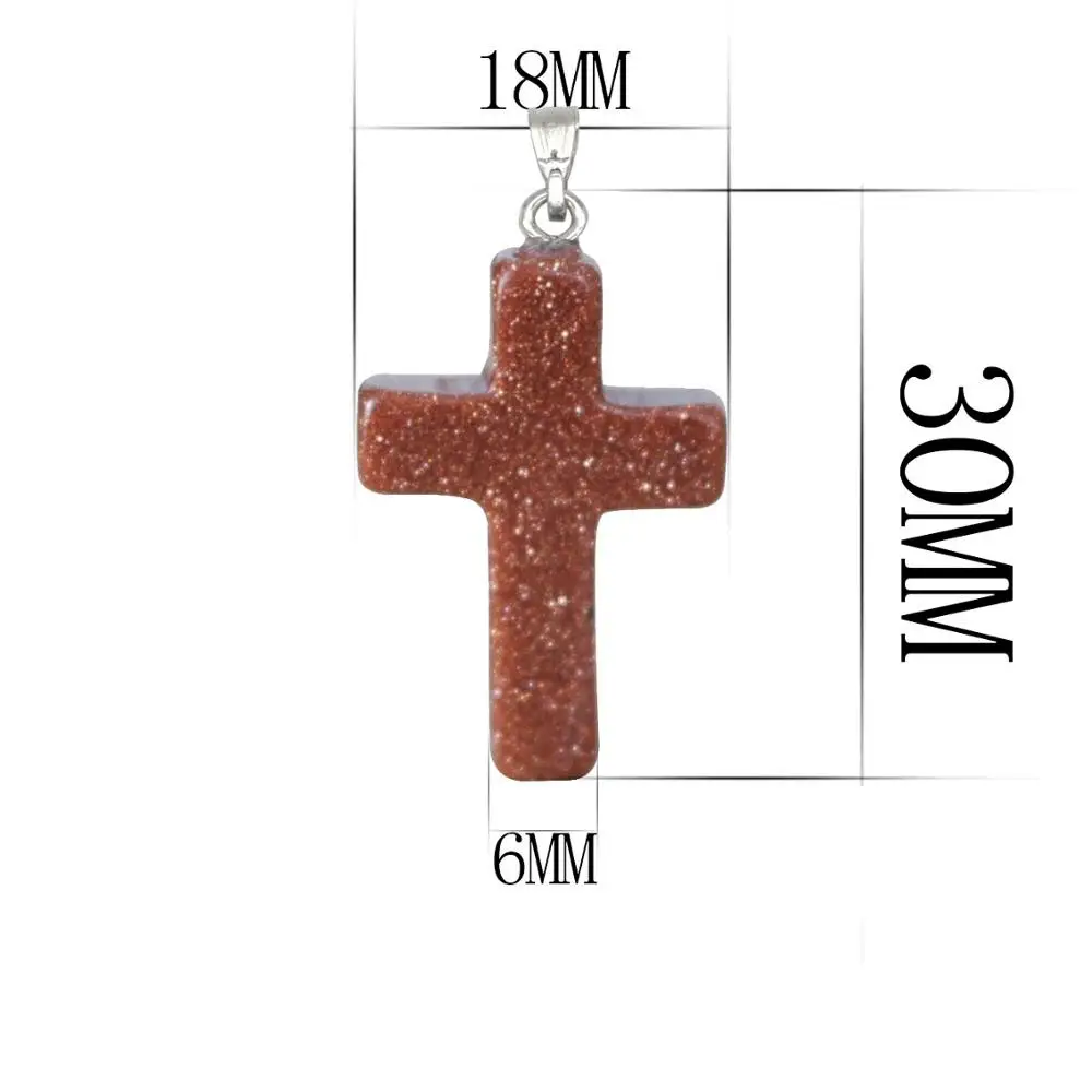 ASHMITA натуральный кварцевый каменный крест кулон ожерелье женщины мужчины