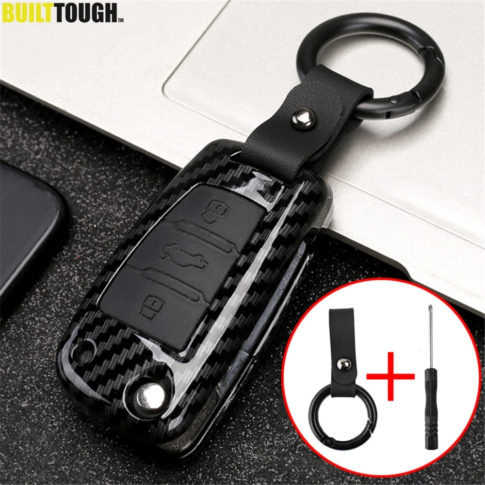 Углеродное волокно стиль дистанционного ключа оболочки Брелок чехол для Audi A1 S1 A3