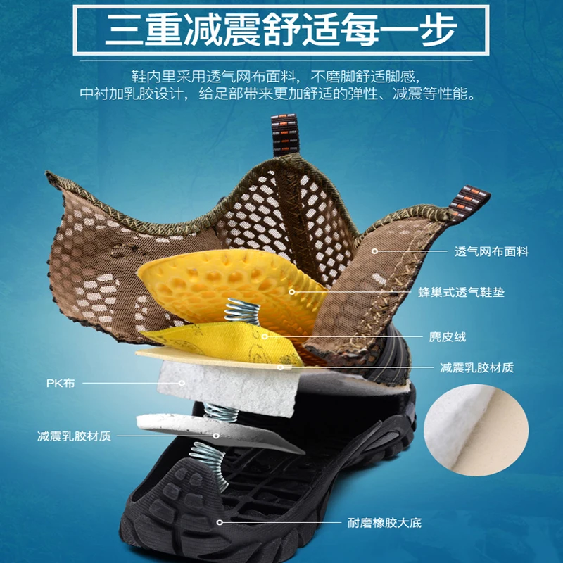 Уличная походная обувь Летняя дышащая для альпинизма Мужские кроссовки