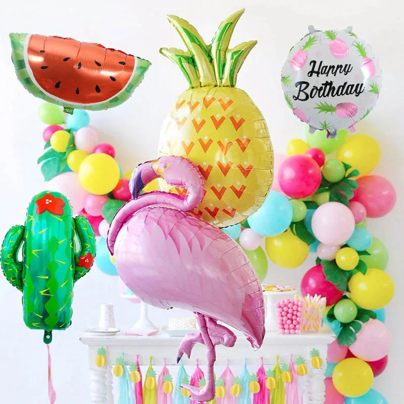 Кактус для капкейка-Фламинго Фольга Виниловый фон с шарами гирлянда Fiesta West