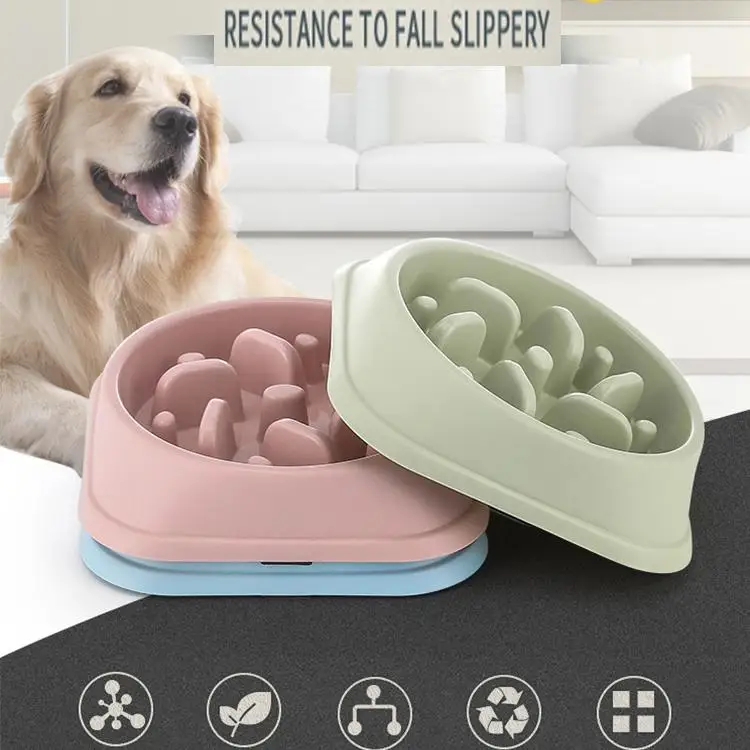 

Pet Slow Eating Dog Bowl Slow Feeder Food Bowl Plastic Dog Cat Pet Slow Feeder NonSlip Anti Gulping Prevent Obesity Feeder Bowl