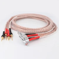 12tc hifi speaker cable high quality occ copper audiophile loudspeaker cable with braided gun type banana plug