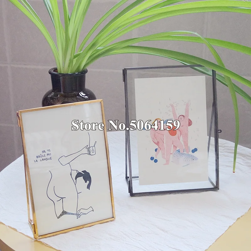 Набор из 4 античных латунных фоторамок для семейного портрета Современная