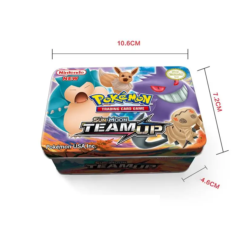 Anime 42 unids/set tarjetas Pokemon de Metal de hierro caja de TAKARA TOMY juguetes juego de batalla Pokemon Gengar Pokemon de dibujos animados ni&ntilde;os regalos de navidad-2