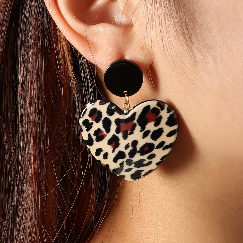 Модные Акриловые богемные серьги в стиле панк с леопардовым принтом для женщин