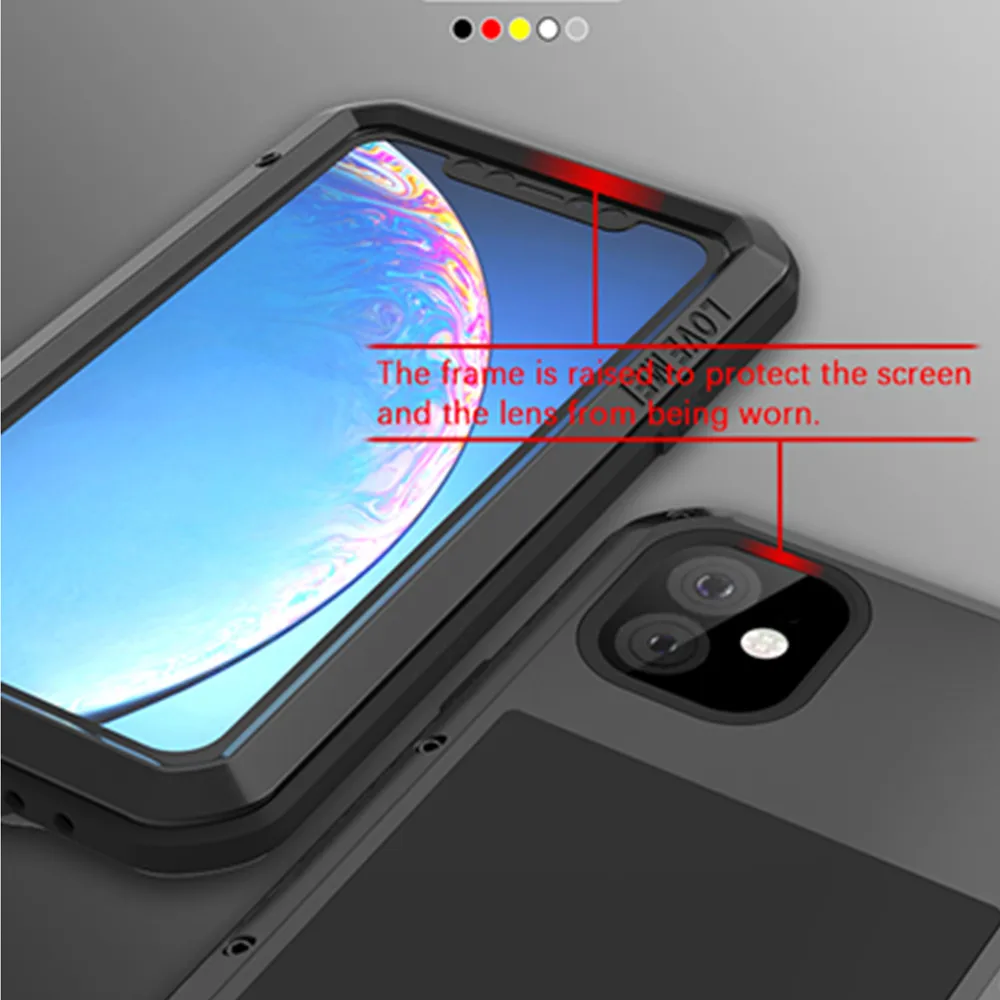 Luxury 360 Full Protect Metal Aluminum Shockproof Phone Case for iPhone 11 Pro Heavy Duty Armor Cover For Max | Мобильные телефоны