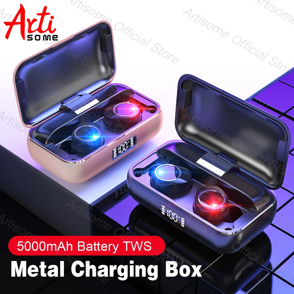 Беспроводные наушники Bluetooth стерео водонепроницаемые 5000 мАч зарядная коробка с