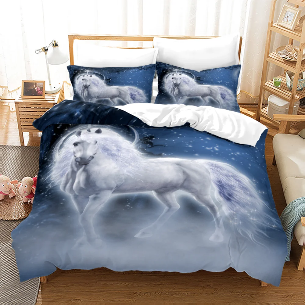 

Horse Bedding Set Single Twin Full Queen King Size Animal Horses Bed Set Kid's Kid Bedroom Duvetcover Sets 3D 018