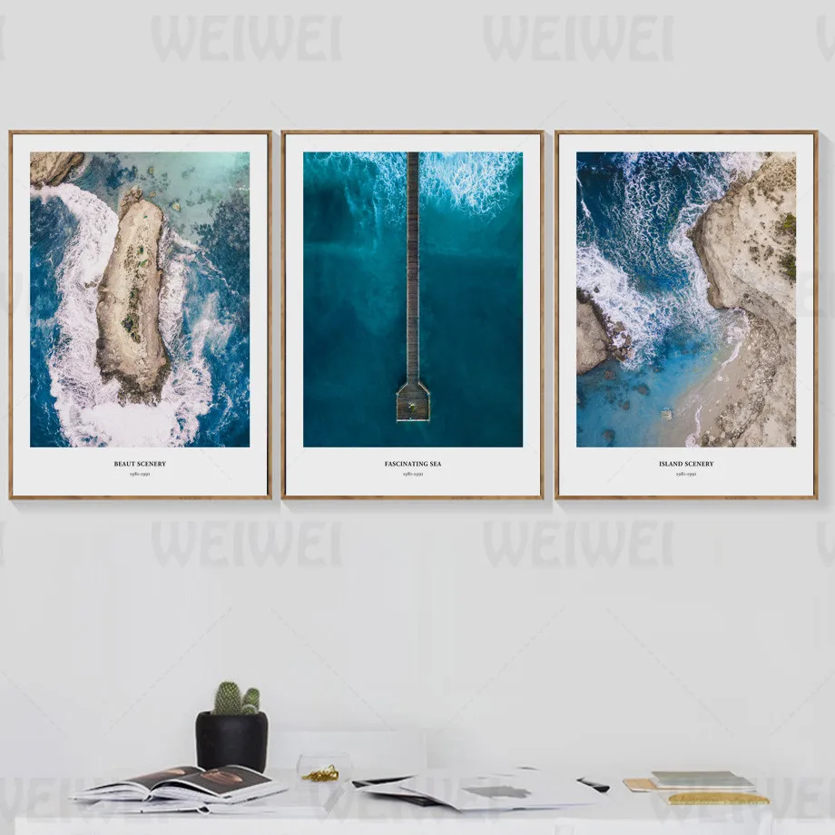 Вид на море украшения дома картины с изображением голубого океана Гостиная стены