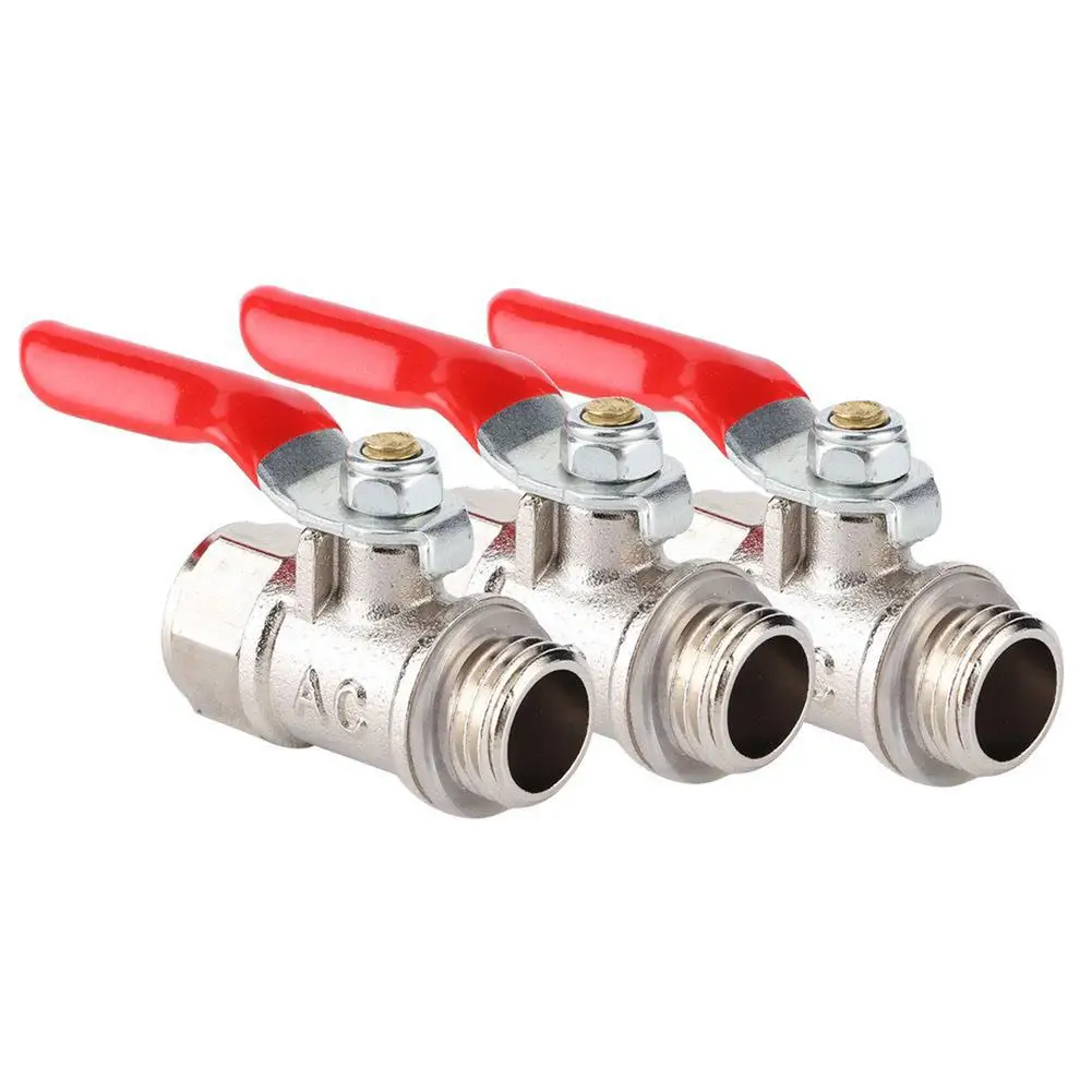 3 шт. шаровой кран из нержавеющей стали с красной ручкой | Дом и сад
