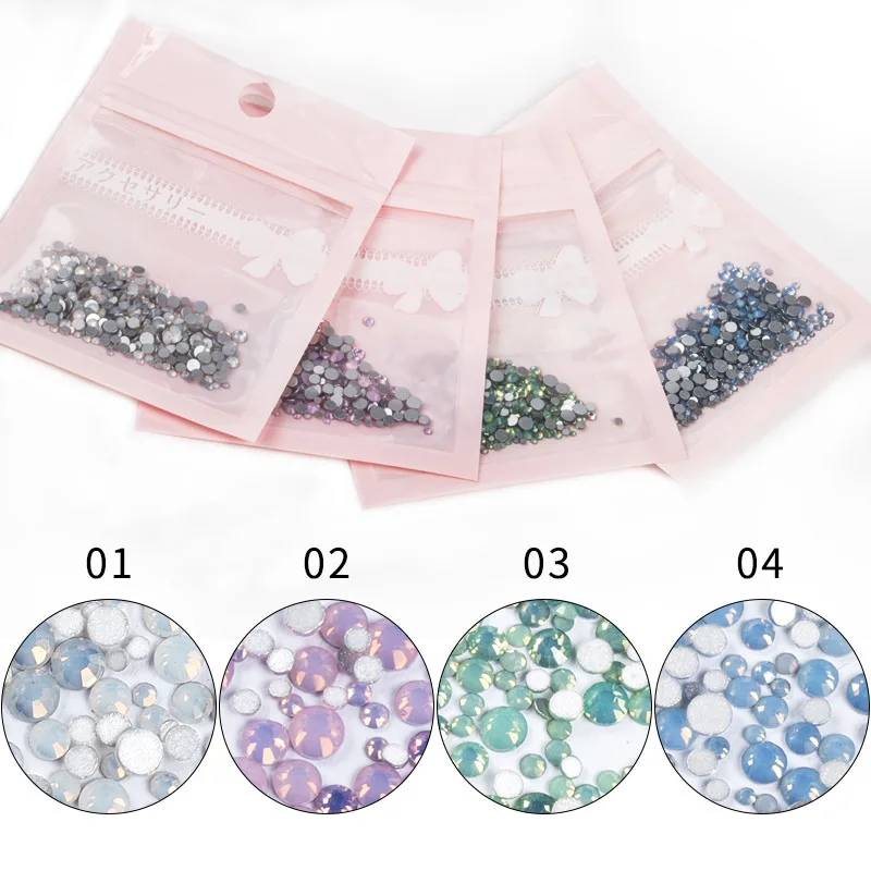 

1bag Size Mix Crystal Nail Art Rhinestone SS3-SS20 Multicolor Flat Transparent DIY for Manicure Nail Art Decoration Accessories