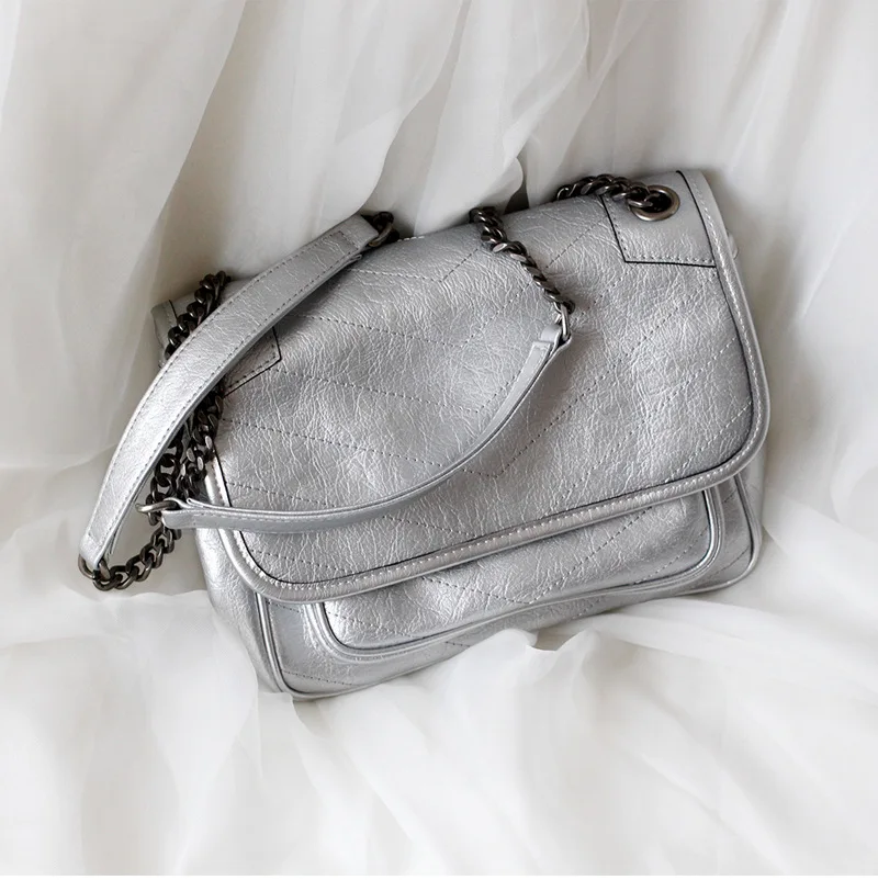 Новинка 2020 складная сумка почтальонка из бычьей кожи в стиле ретро с V образным