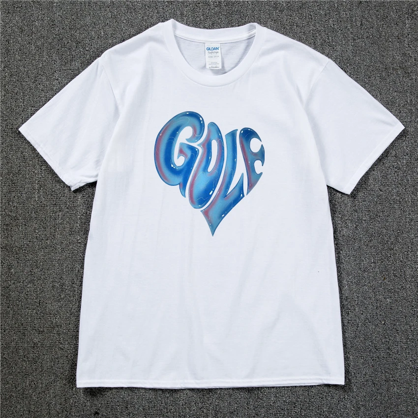 Harajuku Blue Heart Golf Wang logo Rapper Hip Hop Flower Le Fleur Tyler Creator T-shirt Cotton Men T shirt New TEE TSHIRT Unisex