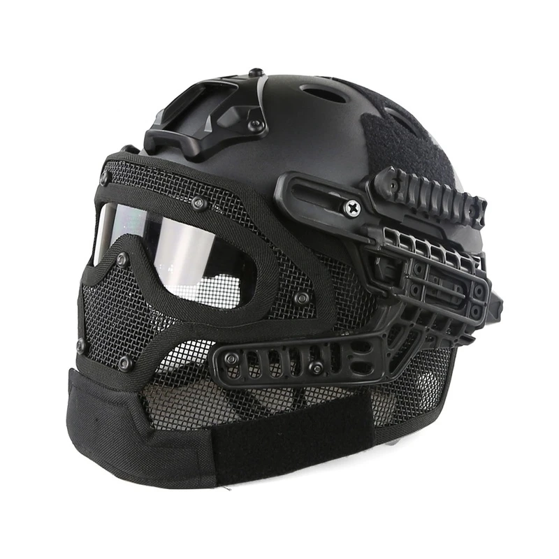 

Tactical Helmet Paintball Helmet Hunting Tactical Full Covered Mask for Shooting Airsoft Mesh Breathable Eye Protective Mask