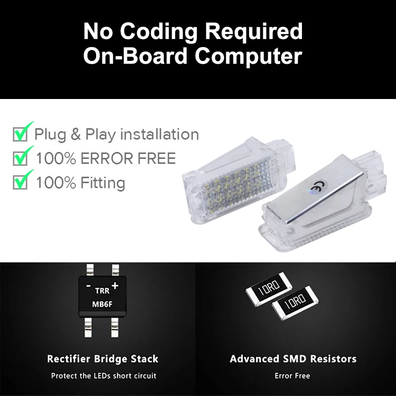 Светодиодный футляр для перчаток под дверь без ошибок 18SMD Audi Skoda Fabia Octavia VW Golf4/5/6