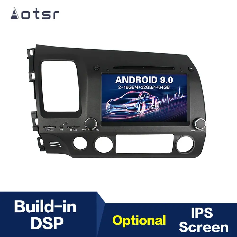 Android 9 4 + 64G DSP IPS автомобильный DVD плеер GPS навигация для HONDA CIVIC 2006 2011 магнитофон