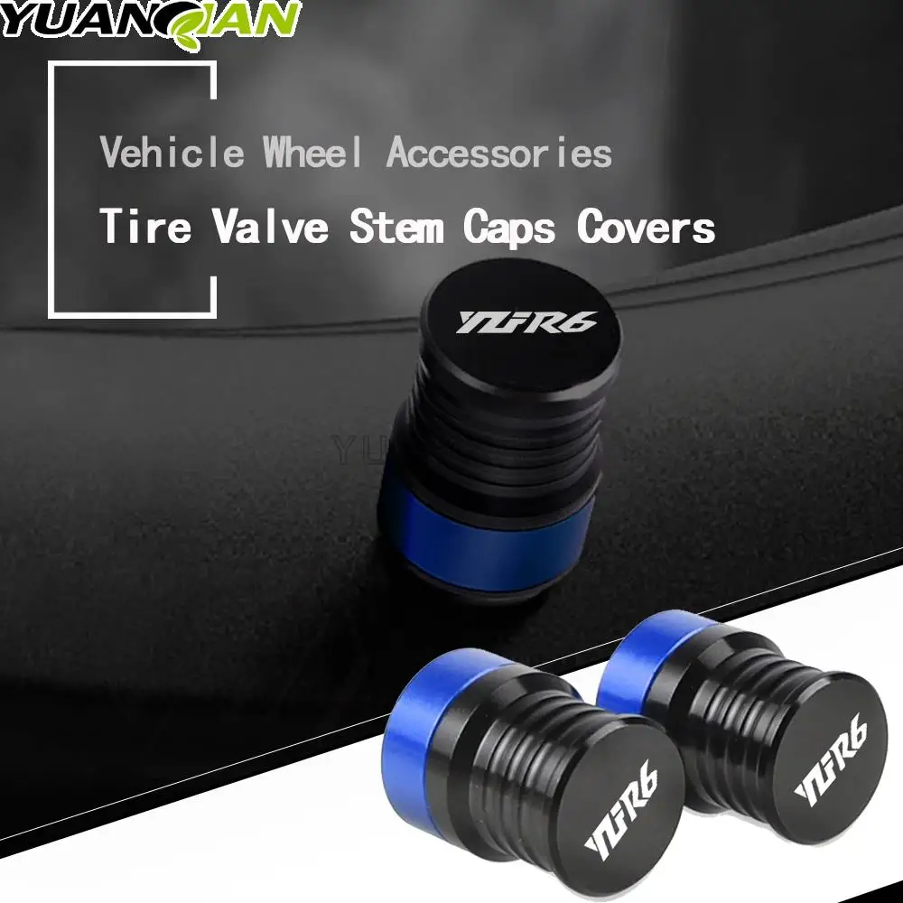 

CNC Aluminum Tire Valve Air Port Cover Caps Motorcycle Accessories With Logo For Yamaha YZF-R6 YZFR6 YZF R6 2013-2021 2020 2019