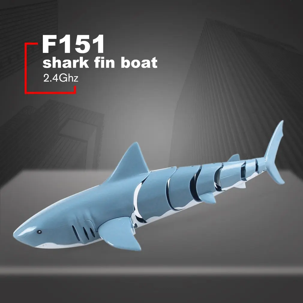 Имитация лодки акулы с дистанционным управлением 1:18 2 4G водонепроницаемая