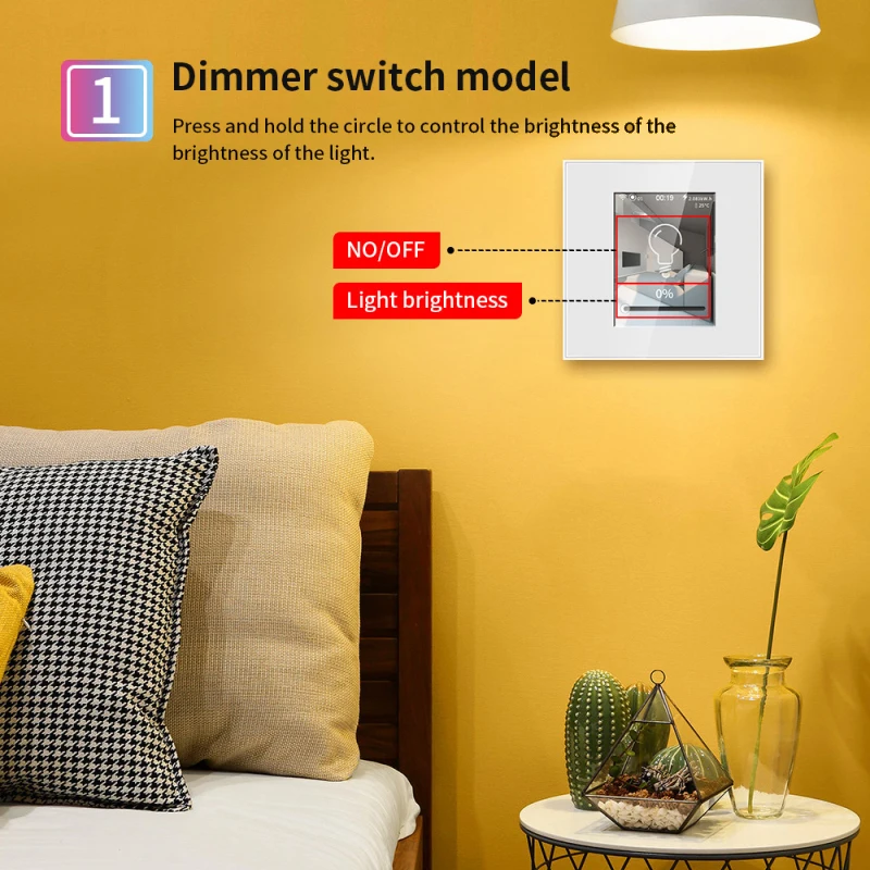 

EU US WiFi Smart LCD Dimmer Switch Homekit App Control Timing Lamp Bulb Smart Home Supports Alexa Voice Control Google Assistant