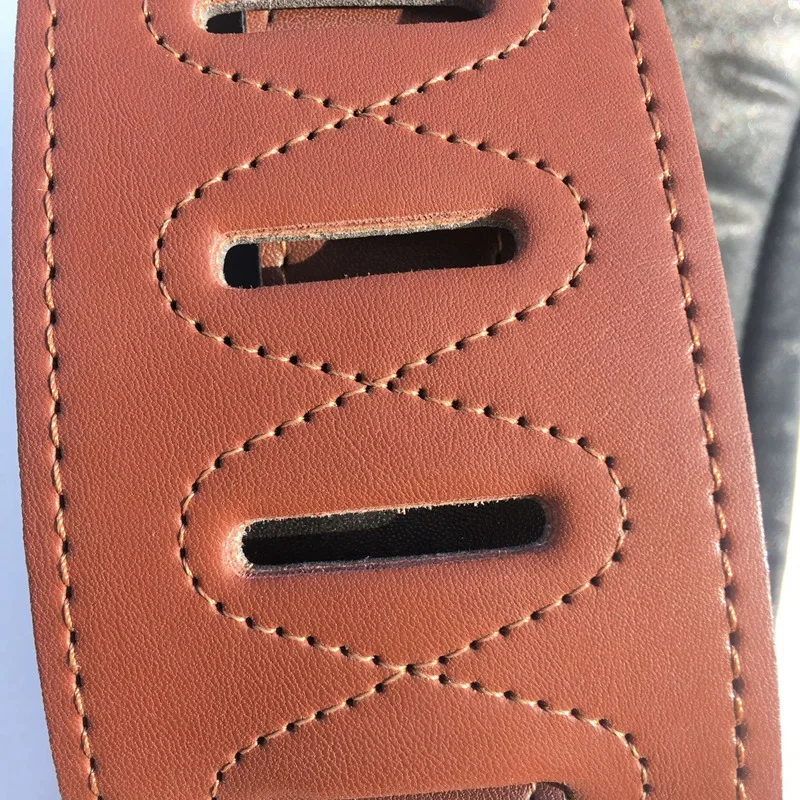 Кожаный ремешок из натуральной воловьей кожи для электрогитары с регулируемой